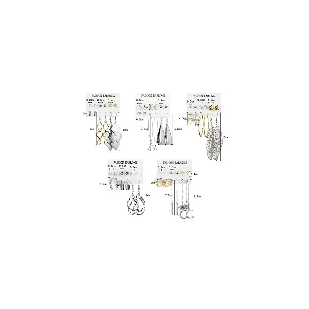 Aretes colgantes de gota para mujeres 68 pares