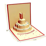 Tarjeta de felicitación de cumpleaños en 3D con pastel