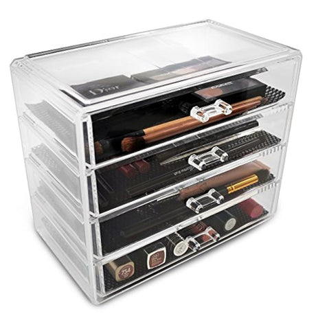 Estuche de almacenamiento acrílico para cosméticos y joyas