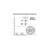 Aretes de titanio con pasador de bola hipoalergénicos