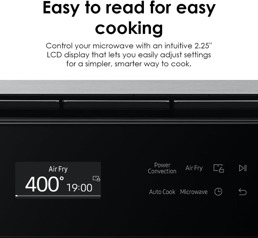Microondas Samsung 1.2 cu. ft, Convección Air Fry, MC12DB8700CKAA