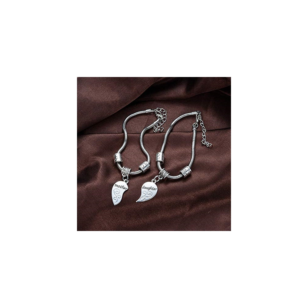 Pulseras Juego de pulseras dije de corazón para madre