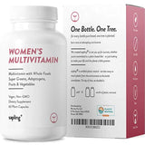 Multivitamínico para las mujeres Suplemento diario - con vitaminas de alimentos integrales, a base de plantas, frutas y verduras orgánicas. Vitamina A, complejo B, C, D3, E, K2 pimienta negra. Vegano y sin OMG - 60 cápsulas.