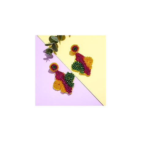 Aretes hechos a mano con diseño de flor de lis para mujeres