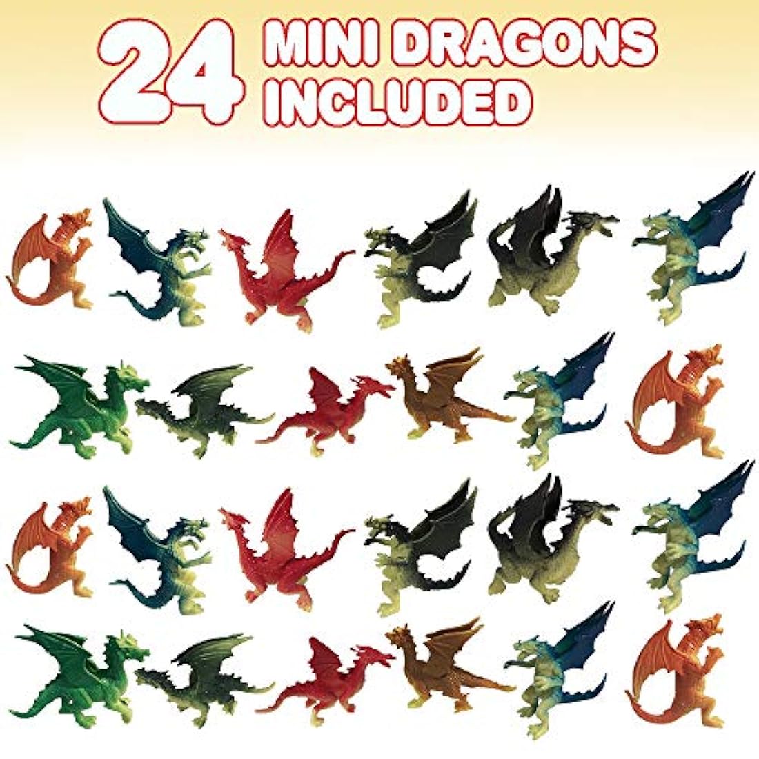 Mini dragones paquete de 24 diseños surtidos