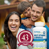 Multivitaminas y Minerales NutriBiotic, 180 Cápsulas, Gluten Free