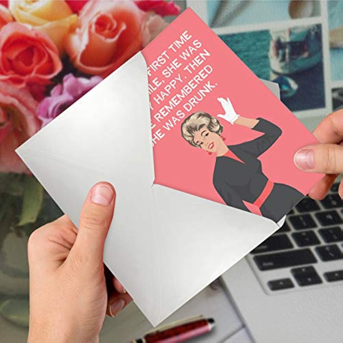 Tarjeta de cumpleaños para mujer con sobre