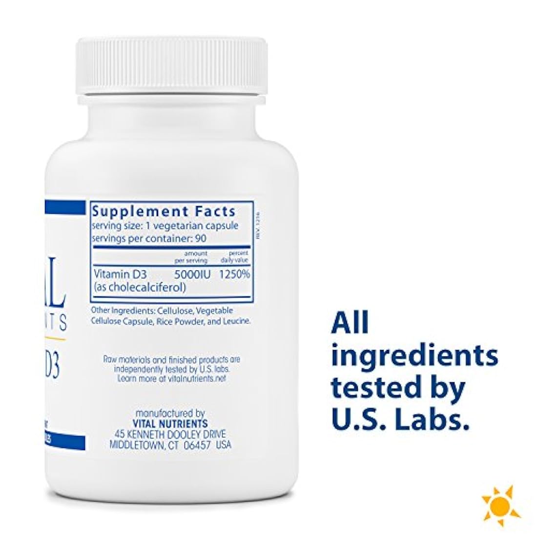 Vital Nutrientes-Vitamina D3 5.000 UI- Soporta la absorción