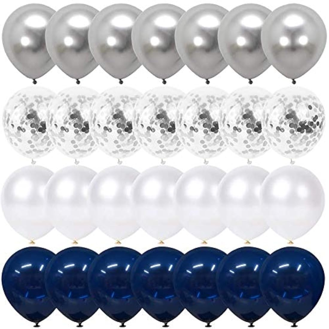 Juego de guirnalda de globos azul marino y plateado.