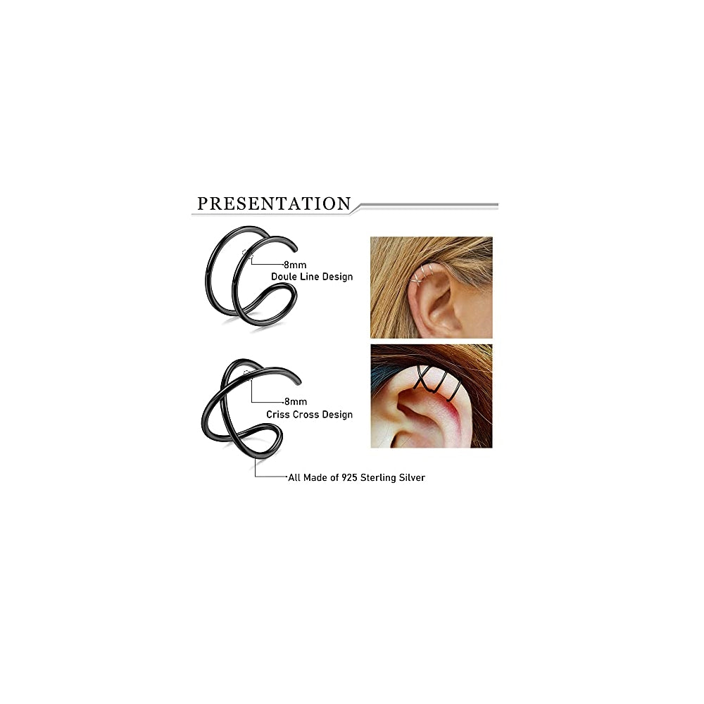 Aretes de plata para orejas simples  sin perforación