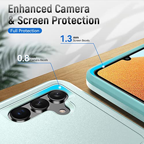 Warsia Funda compatible con Galaxy A13 5G, funda para Samsung Galaxy A13 5G con protector de pantalla, resistente, resistente a prueba de golpes, funda protectora para Samsung Galaxy A13 5G, Aqua