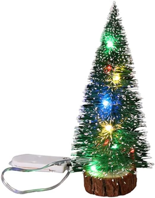 Árbol de Navidad Mini Ochine con Luces LED y Base de Madera
