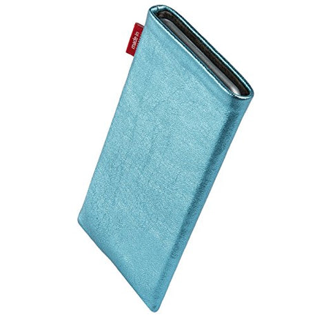 fitBAG Groove Turquoise - Funda personalizada para Samsung Galaxy S22 Ultra | Fabricada en Alemania | Funda de piel fina de napa con forro de microfibra para limpieza de pantallas