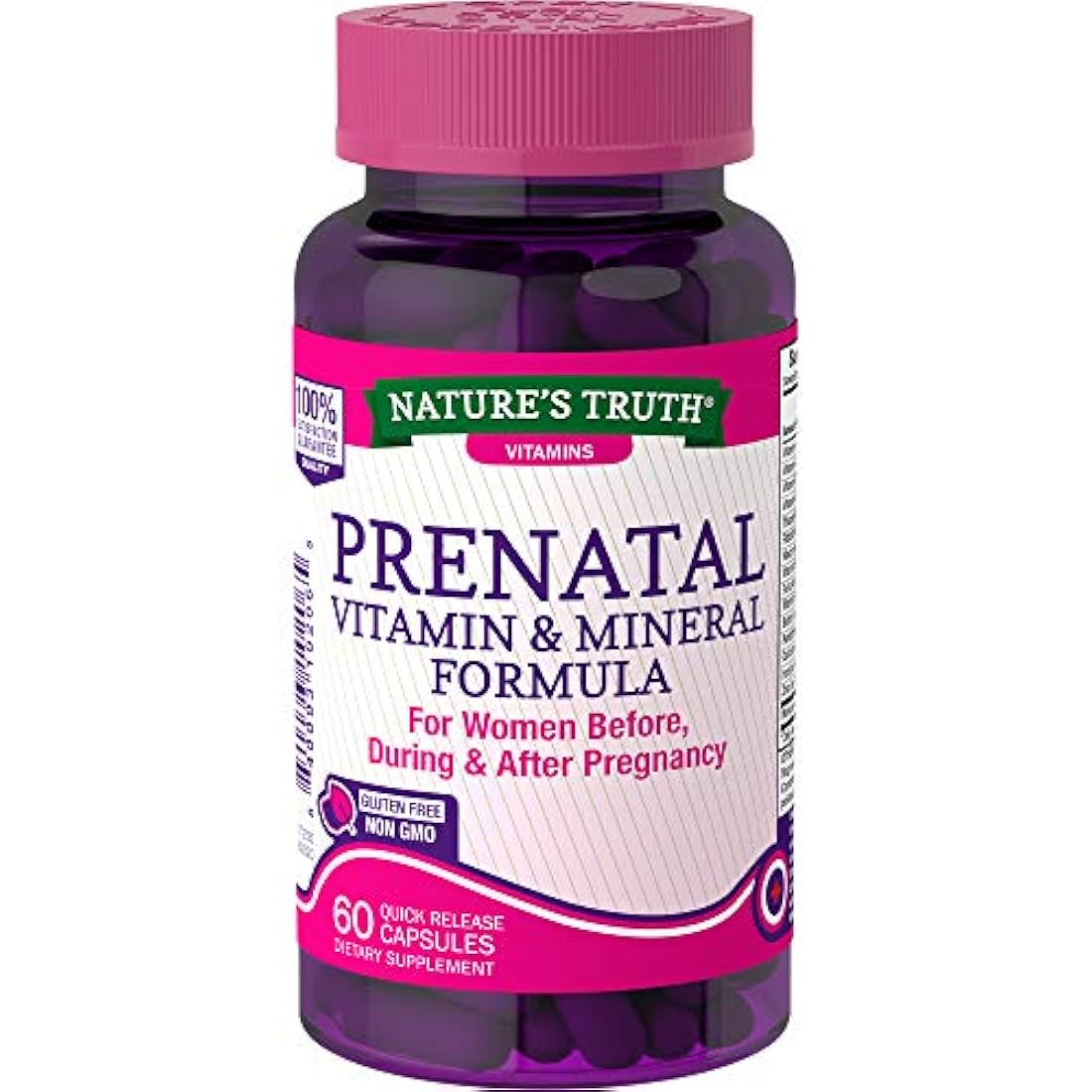 Nature's Truth Cápsulas de vitaminas prenatales y minerales, 60 unidades