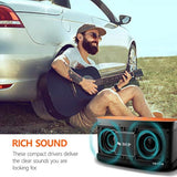 Altavoces Bluetooth COMISO, altavoz inalámbrico de 30 W de madera alta para el hogar y al aire libre, altavoz de subwoofer para sonido estéreo de graves súper bajos, Bluetooth V4.2 de 100 pies y 12H tiempo de reproducción