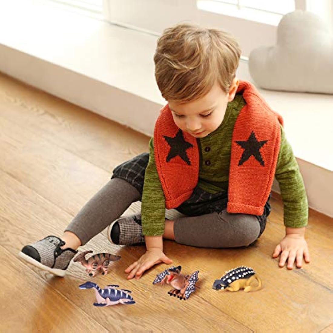 Juego de 12 juguetes de dinosaurio para regalos de fiesta