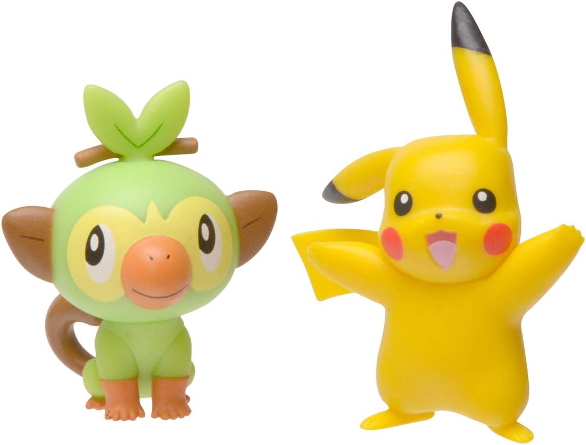 Figuras de Acción Pokémon - Pikachu y Grookey 2 Pulgadas