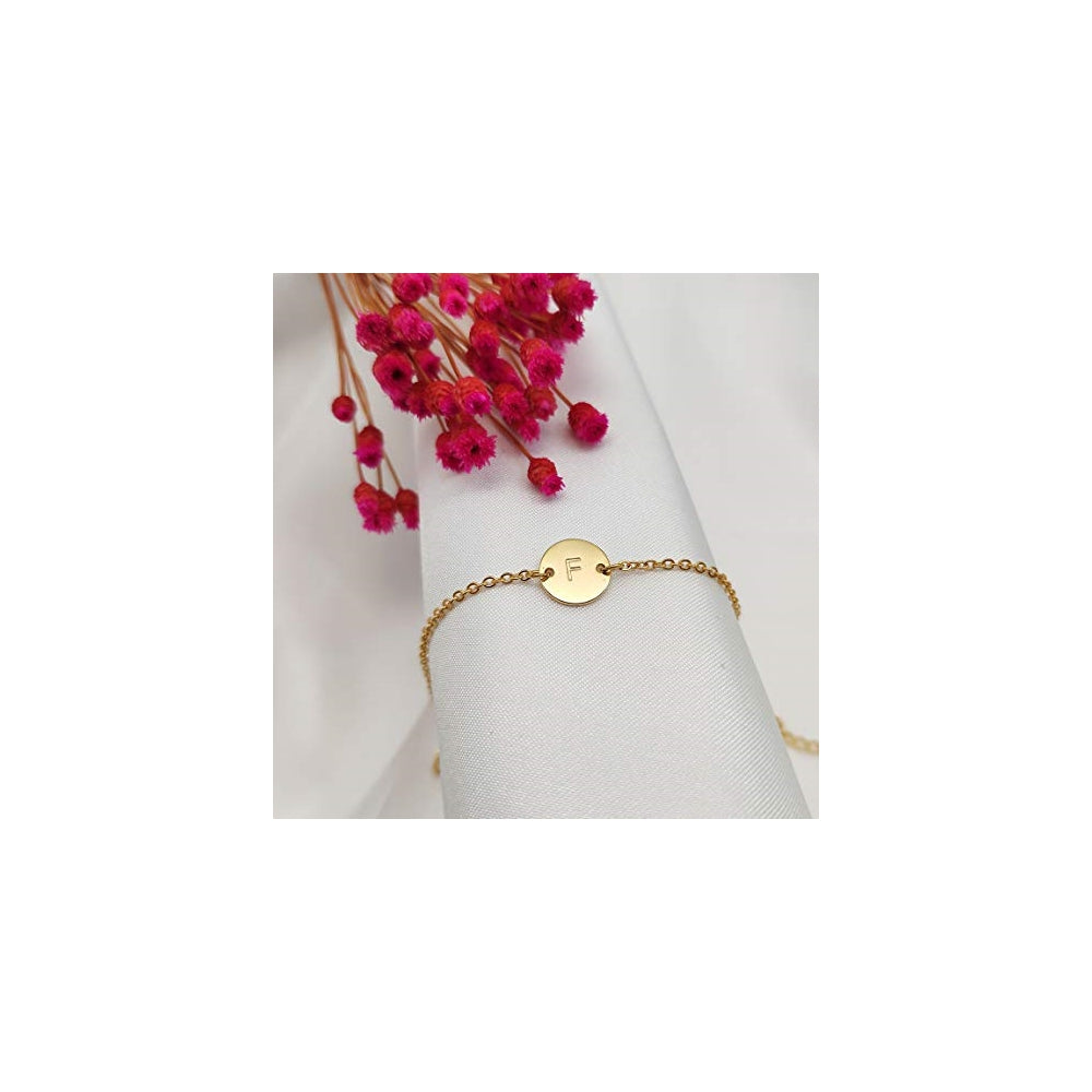 Pulseras y tobilleras con inicial chapada en oro
