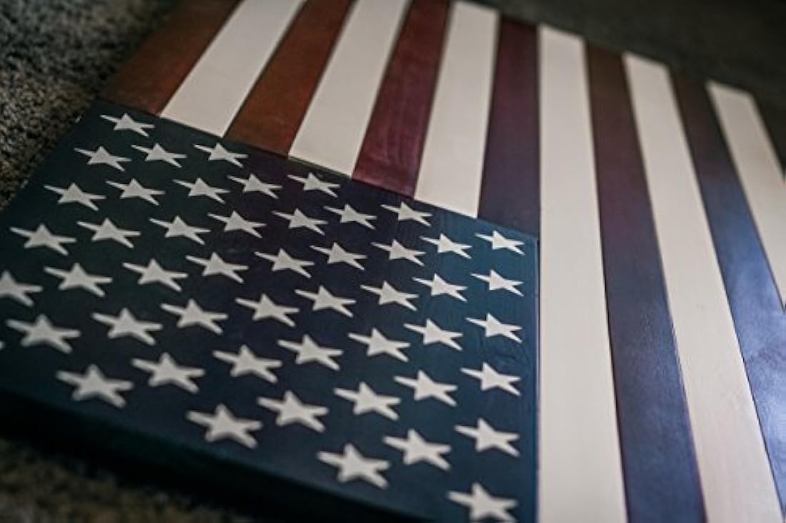 Bandera americana de madera