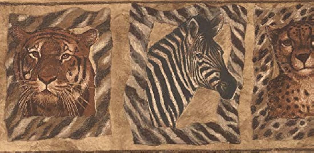 Cenefa de papel pintado (7.0 x 15.0 in), diseño de cebra