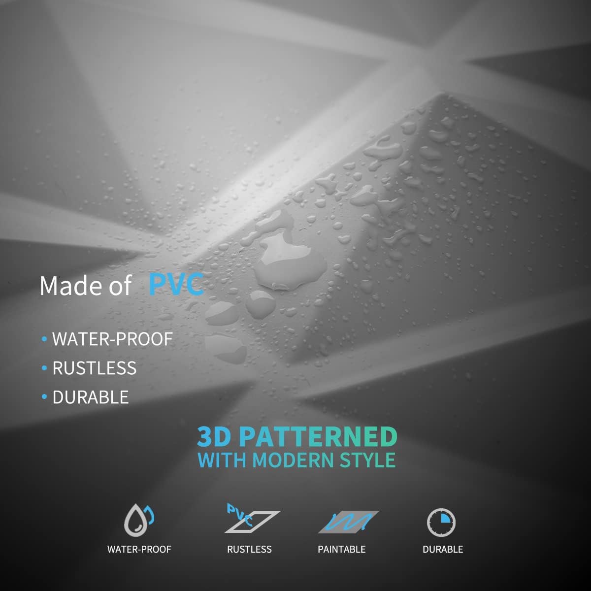 Paneles de pared 3D decorativos con diseño de diamante Art3d
