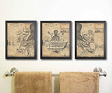 Juego de 3 cuadros decorativos para pared, diseño de pulpo