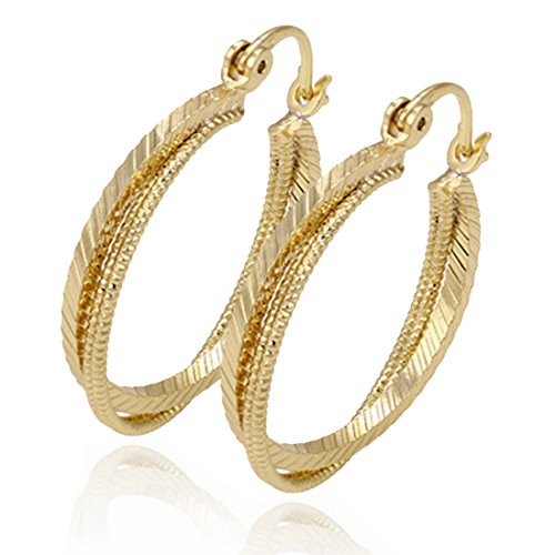 Plated Earring Hoop Estilo redondo tres para el aniversario