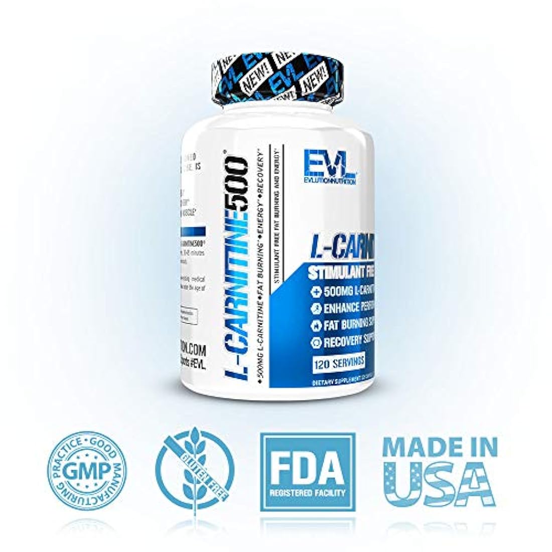 Evlution Nutrition Carnitina500 500 mg de L-carnitina