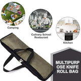QEES Pro Chef's Knife Roll (4 ranuras), bolsa de lona