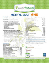 Power By Naturals - Methyl Multi One Without Iron - Once Daily MTHFR Support Supplement - Methylation Protect Methylated B12 Multivitamin with ADK, CoQ10, Quatrefolic Methylfolate - 60ct Vitamins