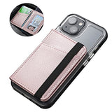 TopFunny Funda tipo cartera para teléfono móvil, soporte para tarjetas de crédito para la parte posterior de las fundas de teléfono, funda tipo cartera de cuero compatible con iPhone, Samsung Galaxy Android, la mayoría de los smartphones, oro rosa