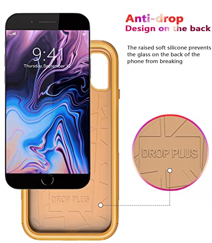 Diverbox Funda para iPhone 8 Plus, iPhone 7 Plus [a prueba de golpes] [a prueba de gotas] [a prueba de polvo], funda de protección resistente para Apple iPhone 8 Plus y 7 Plus (amarillo)