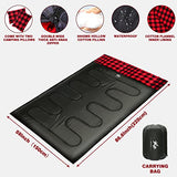 BESTEAM Saco de dormir doble de franela de algodón para acampar, mochilero, senderismo, sacos de dormir impermeables para 2 personas con 2 almohadas para adultos, adolescentes y niños en interiores y exteriores