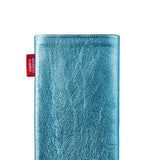 fitBAG Groove Turquoise - Funda personalizada para Samsung Galaxy S22 Ultra | Fabricada en Alemania | Funda de piel fina de napa con forro de microfibra para limpieza de pantallas