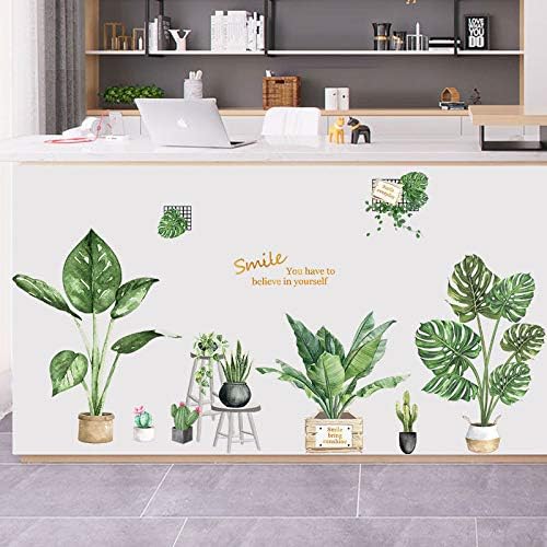 Stickers de Plantas Verdes para Paredes, Decoración Tropical