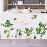 Stickers de Plantas Verdes para Paredes, Decoración Tropical