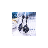 Aretes colgantes con diamantes de imitación de cristal
