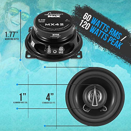 Parlantes o Corneta coaxiales para coche LANZAR MX462