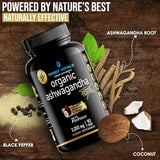 Suplemento de Ashwagandha Orgánico 2250 mg - 90 Cápsulas