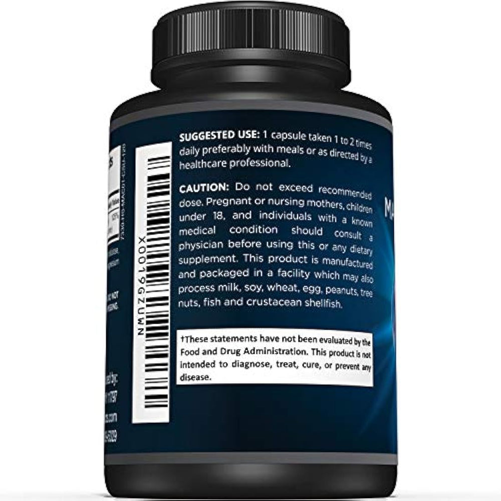 Cápsulas premium de citrato de magnesio - 500 mg