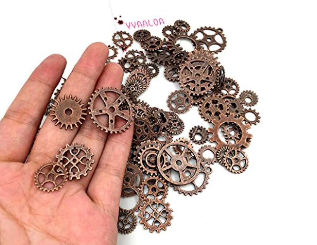 Surtido de dijes con estilo Steampunk Y&Y (ruedas, engranajes o relojes), ideal para hacer manualidades y joyas