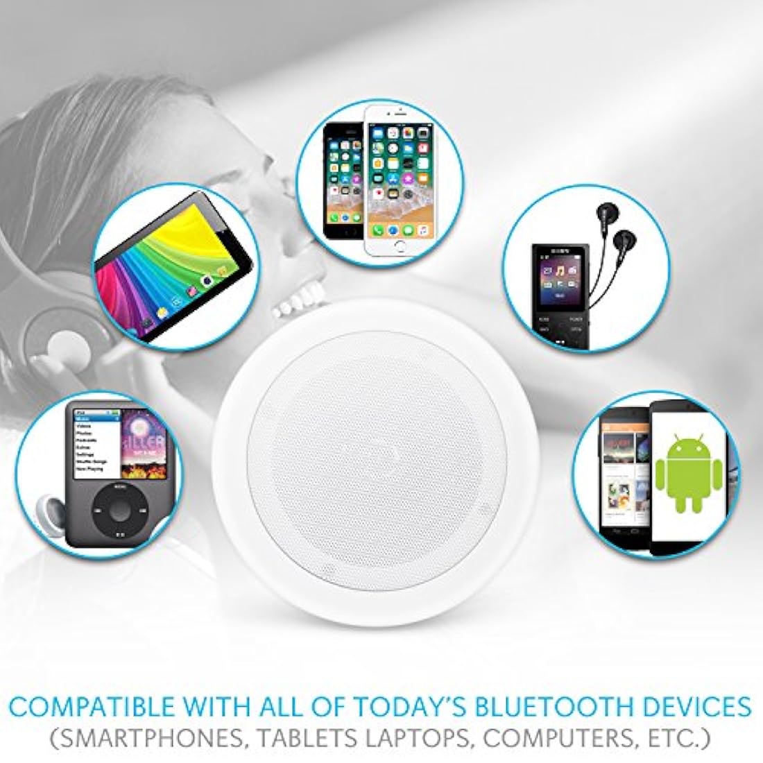 Parlantes con Bluetooth empotrad pared PYLE-HOME PDICBT852RD