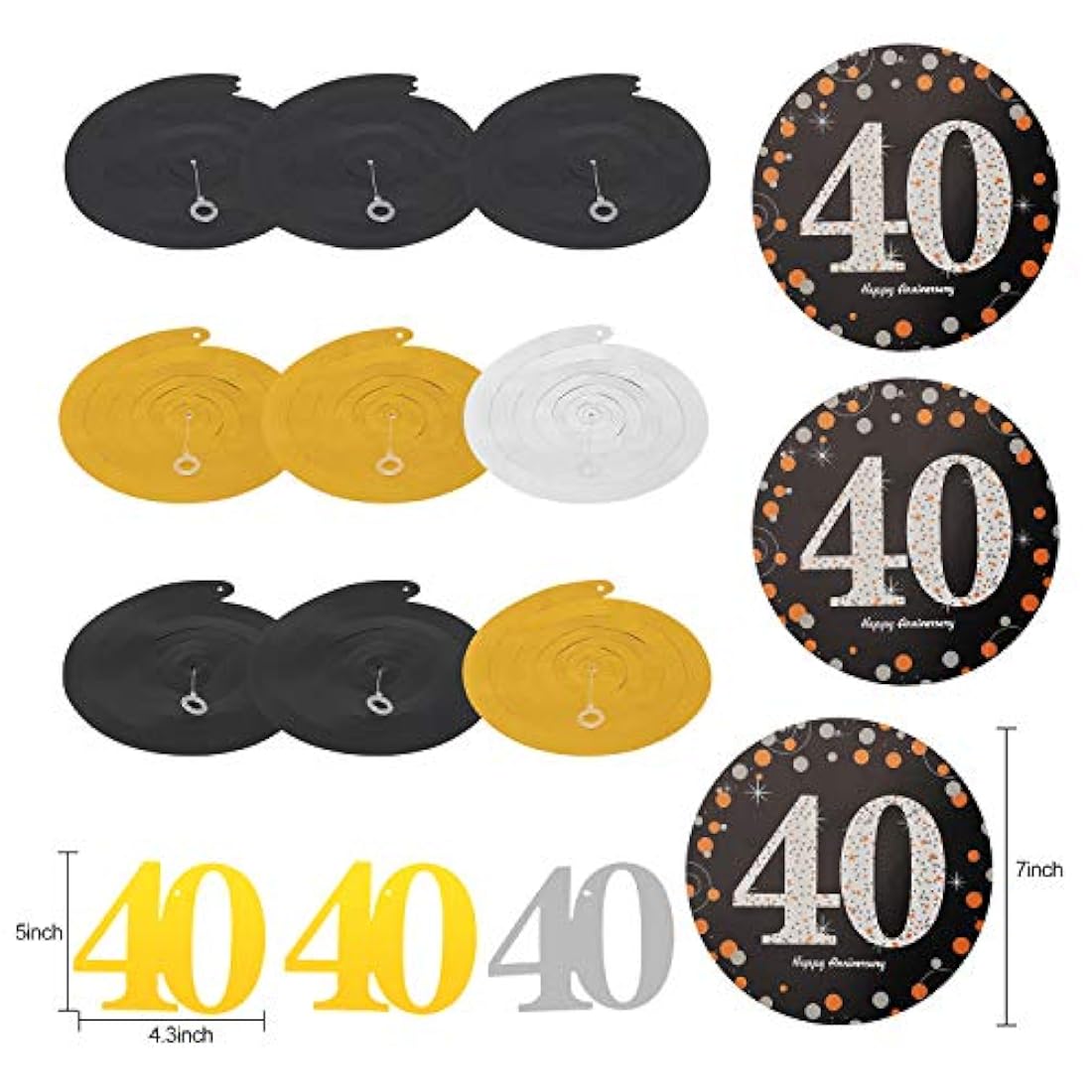 Kit de decoración del 40 aniversario  16 piezas