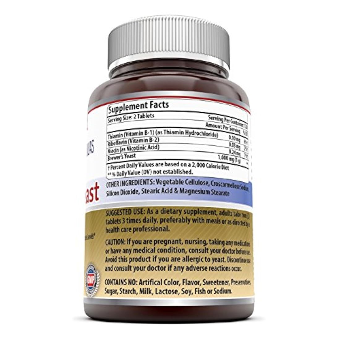 Amazing Nutrition Brewers tabletas de levadura, sin OMG, sin gluten) para una digestión saludable y salud cardíaca, 7.5 cápsulas de grano 500 mg 240 comprimidos