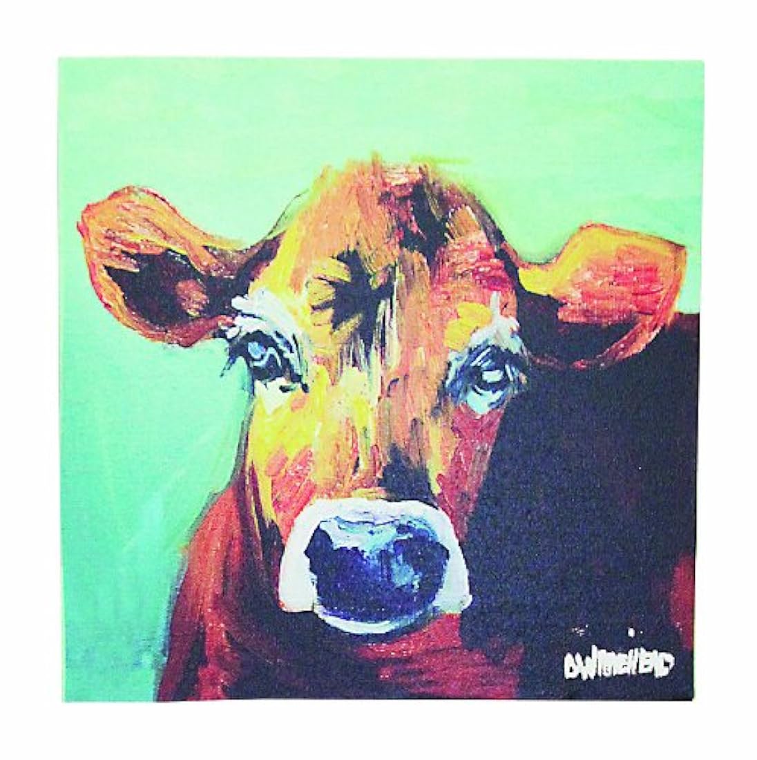 Lienzo decorativo con imagen de vaca