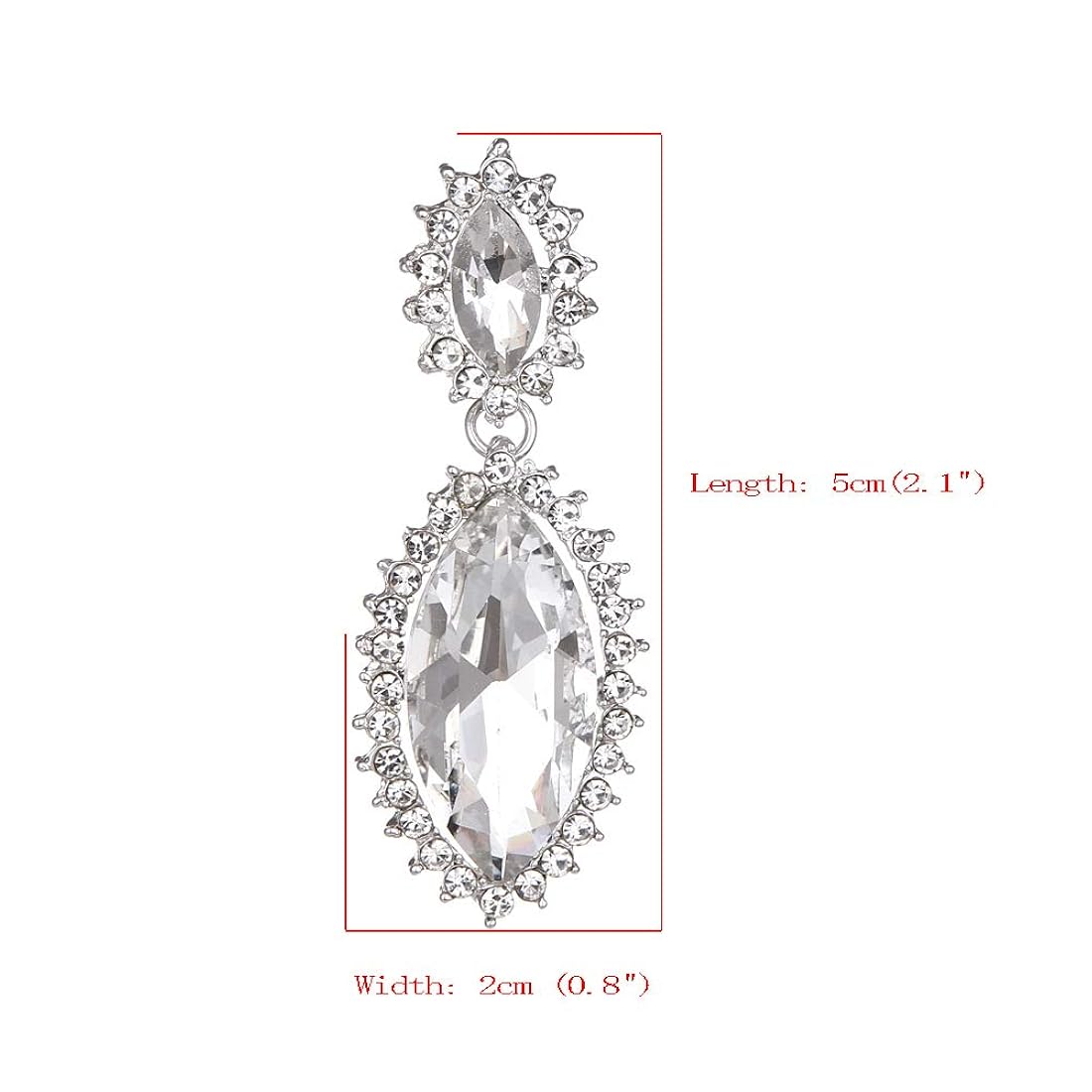 Pendientes de boda de cristal de diamantes de imitación