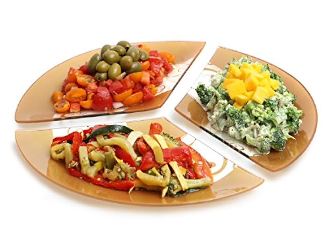 3 platos de vidrio forma de abanico GREAT AMERICAN CLASSICS