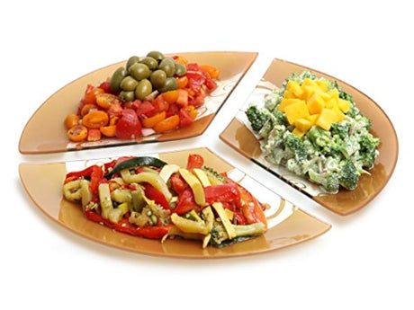 3 platos de vidrio forma de abanico GREAT AMERICAN CLASSICS