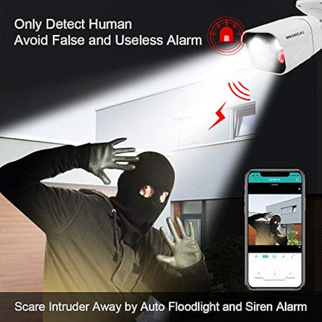 Sistema de cámara de seguridad PoE para el hogar, WESECUU