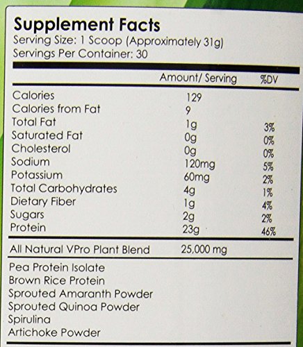 Proteína cruda a base de plantas de 23 g